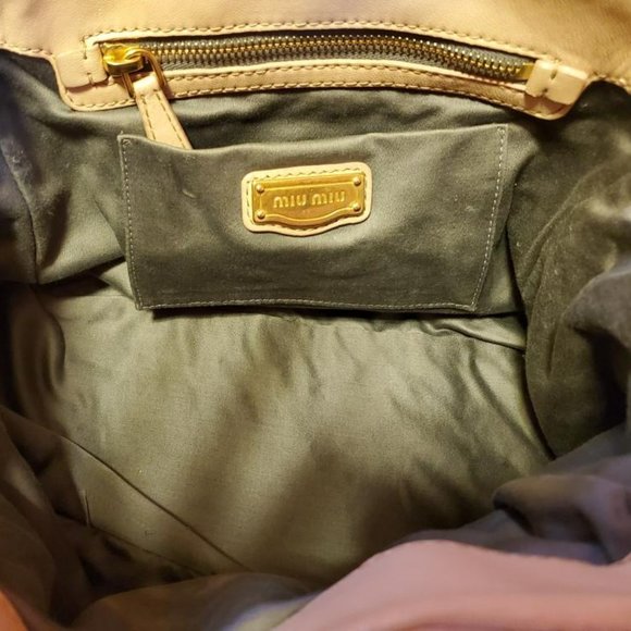 Vintage Miu Miu Prada Metelasse arcadie Leather hobo tote crossbody pink beige - Picture 14 of 14